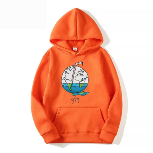 Juice Wrld Graffiti Print Orange Hoodie Juice Wrld Graffiti Print Orange Hoodie