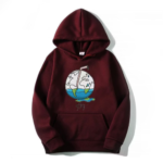 Juice Wrld Graffiti Print Wine Red Hoodie