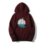 Juice Wrld Graffiti Print Wine Red Hoodie