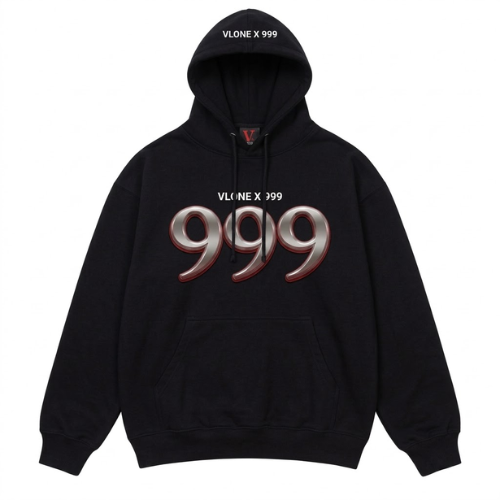 Vlone X Juice Wrld 999 Black Hoodie Vlone X Juice Wrld 999 Black Hoodie