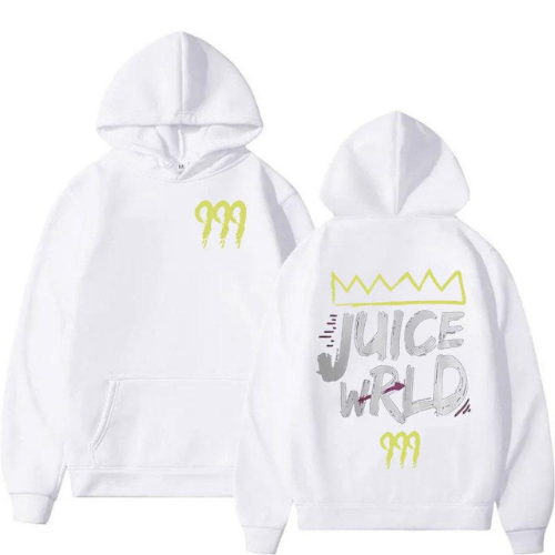 Juice Wrld 999 Letter Print White Hoodie