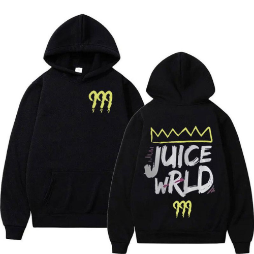 Juice Wrld 999 Letter Print Black Hoodie Juice Wrld 999 Letter Print Black Hoodie