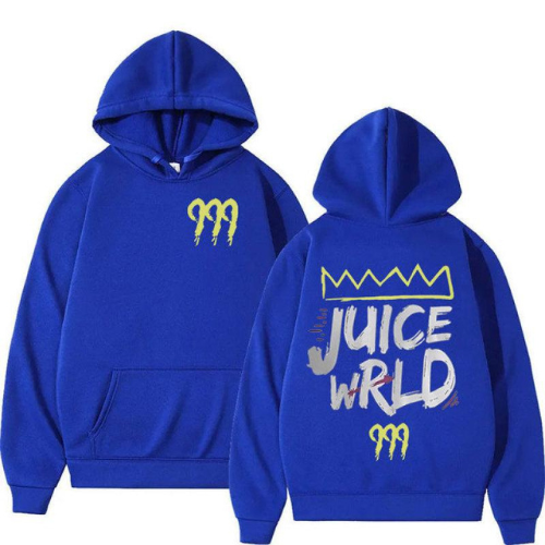 Juice Wrld 999 Letter Print Blue Hoodie