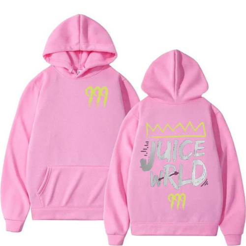 Juice Wrld 999 Letter Print Pink Hoodie