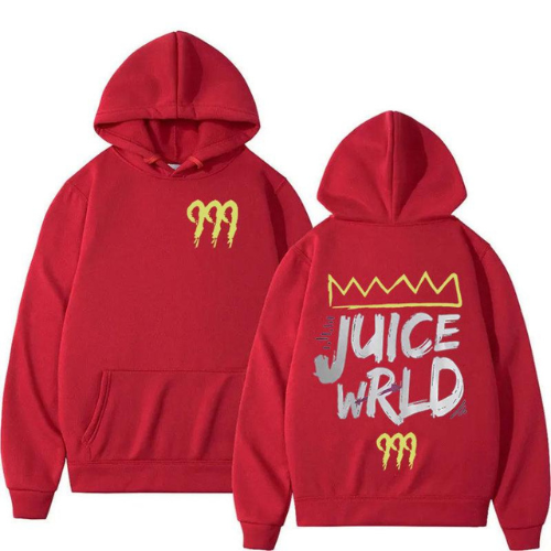 Juice Wrld 999 Letter Print Red Hoodie Juice Wrld 999 Letter Print Red Hoodie