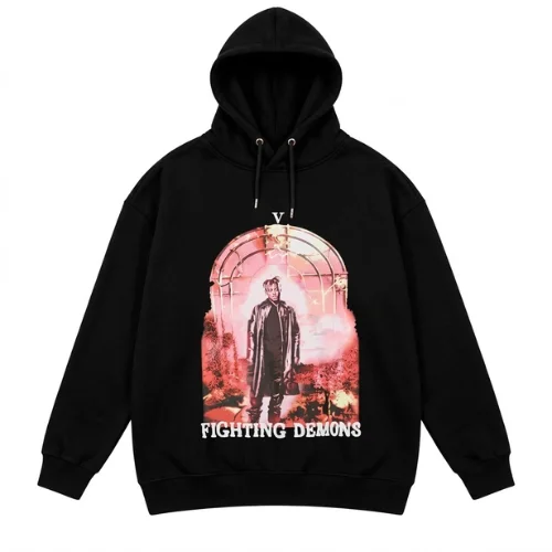juice wrld vlone fighting demons hoodie black