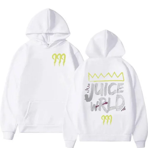 Juice Wrld 999 Letter Print White Hoodie