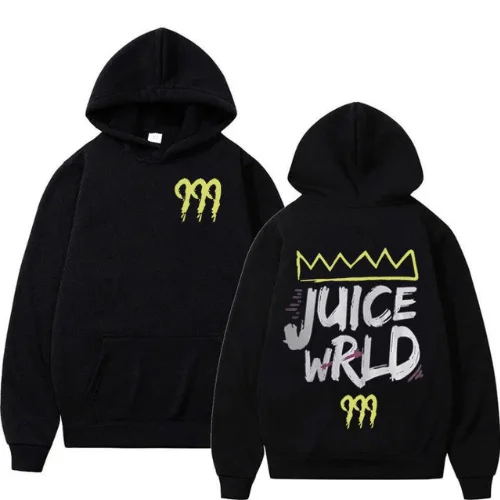 Juice Wrld 999 Letter Print Black Hoodie