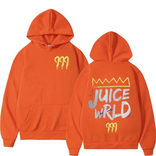 Juice Wrld 999 Letter Print Orange Hoodie